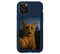 Shocked Cat Selfie Alien on The Back Funny for Boys Girls Carcasa para iPhone 11 Pro