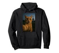 Shocked Cat Selfie Alien on The Back Funny for Boys Girls Sudadera con Capucha