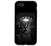 Shocked Cat Selfie Alien UFO Encounter for Teens Boys Girls Carcasa para iPhone SE (2020) / 7/8
