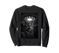 Shocked Cat Selfie Alien UFO Encounter for Teens Boys Girls Sudadera