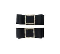 Shoe Accessories douqu 2 pcs exquisito Simple mujeres moda negro azul marino lazo rosa lazo boda Clips de zapato Decoración encantos 2,57 cm