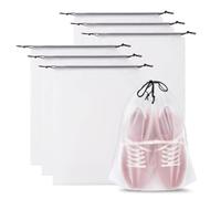 Shoe Bag, Transparent Drawstring Backpack, 6 Piece Clear Large Portable Storage Organizers Pouch Set, Travel Shoes Bags Suitcase Packing Trips, Ideal for Organized, 20x20x2cm