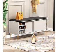 Shoe Bench Rack with Cushion 2 Tier Storage Nizer for Entryway Living Room Bedroom Easy Assembly Max Load 440 LBS Hallway Furniture 80X35X54CM