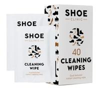Shoe Clinic Toallitas de limpieza de zapatos, paquete de 40, limpiador para zapatos, botas y calzado de entrenamiento, cuero, tela, gamuza y lona, fácil de usar y rápido para una limpieza portátil y