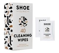 Shoe Clinic Toallitas de limpieza de zapatos, paquete de 40, limpiador para zapatos, botas y calzado de entrenamiento, cuero, tela, gamuza y lona, fácil de usar y rápido para una limpieza portátil y