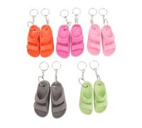 Shoe Keychain Silicone Mini Slippers Keychain Multifunctional Decorative Accessory for Bags Wallets Backpacks 5 Pairs Flip Flop Keyrings Durable Lightweight Party Favors Gifts