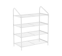 Shoe Rack 4 Tier Shoe Rack Metal Storage Shelves Hold Up to 20 Pairs of Shoes for Living Room, Entryway Hallway and Cloakroom Space-Saving Shoe Rack (Color : White)