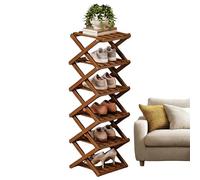 Shoe Rack Organizer, 6-Tier Plegable Esquina Storage, Standing Shoe Shelf No Assembly Required for Boots, Sneakers, High Heels, Slippers, Entryway, Closet, Home, Living Room, Bedroom, and Bathroom