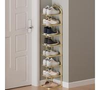 Shoe Rack with Shelf,Narrow Corner Space-Saving Entry Organizer for Wardrobe,Door,Garage,Living Room (8Tiers)
