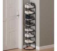 Shoe Rack with Shelf,Narrow Corner Space-Saving Entry Organizer for Wardrobe,Door,Garage,Living Room (8Tiers)