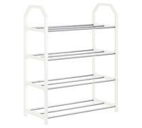 Shoe Storage Shelf - Stainless Steel 50x42x18cm | Vertical Shoe Rack Shelf | Sturdy Free Standing 4-Tier Shoes Organizer For Hallway Bedroom Entryway Indoor Use