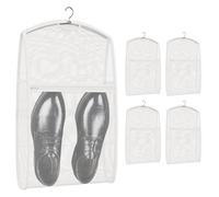 Shoe Washing Machine Bag, Sneaker Cleaning Pouch Set, Portable Reusable Footwear Washer, Hangable Dryer Bags, Durabless Design, Set of 5, Ideal for Sneakers, Trainers, Slippers, 50x36x7cm 60g White