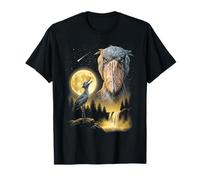 Shoebill Stork Aullando a la Luna, extraño Meme Divertido pájaro de los 90 Camiseta