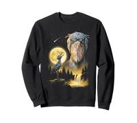 Shoebill Stork Aullando a la Luna, extraño Meme Divertido pájaro de los 90 Sudadera