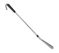 Shoehorn - Mango largo - Cuerno de metal para zapatos, sin doblar, bastón elevador de zapatos, embudo de zapatos para el hogar, cuernos largos de agarre cómodo, cuernos extralargos con mango negro