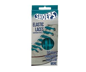 Shoeps - Cordones Elásticos, 14 Piezas, Azul del Mar