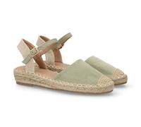 shoes&blues.es 101230 Sandalia Alpargata de Mujer con Diseno Abierto, Cuna Ligera de Yute, Esparto. Estampado Liso. Cierre de Hebilla y Punta Cerrada. Ideal Temporada Primavera Verano. Verde Talla 38