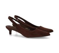 shoes&blues.es 101527 Zapato de Mujer Tipo Slingback con Diseno Elegante y Minimalista, Ideal Tanto para Looks Formales como para Outfits mas Casuales. Cierre Elastico y Tacon bajo. Cafe Talla 41