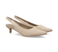 shoes&blues.es 101544 Zapato de Mujer Tipo Slingback con Diseno Elegante y Minimalista, Ideal Tanto para Looks Formales como para Outfits mas Casuales. Cierre Elastico y Tacon bajo. Beige Talla 37