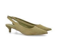 shoes&blues.es 101555 Zapato de Mujer Tipo Slingback con Diseno Elegante y Minimalista, Ideal Tanto para Looks Formales como para Outfits mas Casuales. Cierre Elastico y Tacon bajo. Verde Talla 41