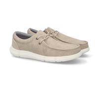 shoes&blues.es 103077 Zapato Casual de Hombre con Diseno Ligero y versatil, Ideal para el Uso Diario en Cualquier ocasion, Acabado Textil, Cierre de Cordones, Suela Flexible y Ligera. Beige Talla 43