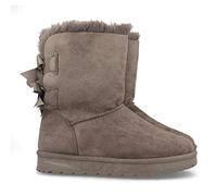 shoes&blues.es 52887-Botin Plano para Mujer, Estilo Australiano, Forrado de Pelo, de Punta Redonda y con Lazos en el Contrafuerte como Detalle, Otono Invierno 2020. Talla 36 Gris