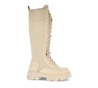 shoes&blues.es 62093-Bota de Plataforma para Mujer, con Elastico en el Gemelo, y Cierre de Cordones, Otono Invierno 2021. Talla 37 Beige