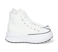 shoes&blues.es 69850-Zapatilla Abotinada para Mujer, Comoda, Material de Lona, de Plataforma, y Cierre de Cordones, Primavera Verano 2023. Talla 40 Blanco