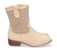 shoes&blues.es 70099 Botin de Tacon Bajo para Mujer, Comodo, con Calados en la Cana, y Cierre de Cremallera, Primavera Verano 2023 Beige Talla 37