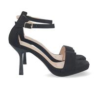 shoes&blues.es 70481-Sandalia de Tacon Fino para Mujer, Comodo, con Pala Simple, y Cierre de Hebilla, Primavera Verano 2023. Talla 37 Negro