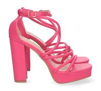 shoes&blues.es 70586 Sandalia de Tacon para Mujer, Comoda, con Tiras en el Empeine, y Cierre de Hebilla, Primavera Verano 2023 Fucsia Talla 37