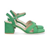 shoes&blues.es 70606-Sandalia de Tacon para Mujer, Comoda, con Palas Cruzadas, con Cierre de Hebilla, Primavera Verano 2023. Talla 37 Verde