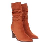 shoes&blues.es 75854 Bota de Tacon para Mujer Estampado Liso con Cana Arrugada, Cierre de Cremallera, Temporada Otono Invierno 2023 Naranja Talla 37