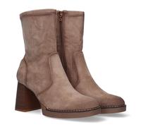 shoes&blues.es 76962 Botin de Tacon Ancho para Mujer, Punta Redonda y Cierre de Cremallera, Otono Invierno 2022 Beige Talla 36