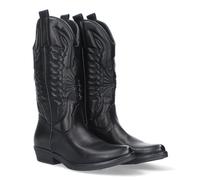 shoes&blues.es 78054-Bota de Tacon para Mujer, Comodos, con Bordado, Estilo Cowboy. Talla 39 Negro