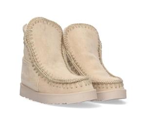 shoes&blues.es 80166-Botin Plano para Mujer, Estilo Australiano, Material Aterciopelado, Forrado de Pelo, de Punta Redonda.. Talla 40 Beige