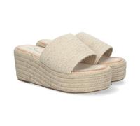 shoes&blues.es 80888-Sandalias de Plataforma de Yute para Mujer - Elegantes y Confortables, Diseno Sofisticado, Puntera Abierta y Facil Ajuste. Talla 40 Beige