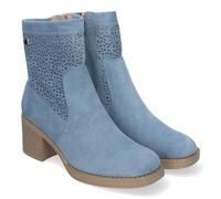 shoes&blues.es 83741 Botines de Mujer Primavera Verano Elegantes y Comodos con Tacon Ancho, Diseno Perforado con Cremallera Lateral, Ideal para Cualquier Ocasion Jeans Talla 38