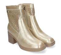 shoes&blues.es 83747 Botines de Mujer Primavera Verano Elegantes y Comodos con Tacon Ancho, Diseno Perforado con Cremallera Lateral, Ideal para Cualquier Ocasion Oro Talla 37