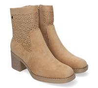shoes&blues.es 83761 Botines de Mujer Primavera Verano Elegantes y Comodos con Tacon Ancho, Diseno Perforado con Cremallera Lateral, Ideal para Cualquier Ocasion Taupe Talla 37