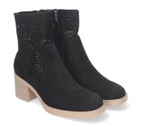 shoes&blues.es 83769 Botines de Mujer Primavera Verano Elegantes y Comodos con Tacon Ancho, Diseno Perforado con Cremallera Lateral, Ideal para Cualquier Ocasion Negro Talla 38