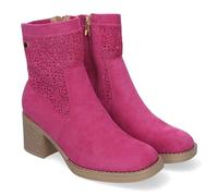 shoes&blues.es 83779 Botines de Mujer Primavera Verano Elegantes y Comodos con Tacon Ancho, Diseno Perforado con Cremallera Lateral, Ideal para Cualquier Ocasion Fucsia Talla 41