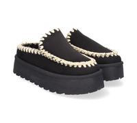 shoes&blues.es 86314 Zuecos de Plataforma para Mujer, Comodos y Elegantes, Diseno Moderno, Detalles en la Costura y Forrados de Borreguillo. Negro Talla 36