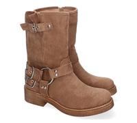 shoes&blues.es 87870 Botines de Mujer con Hebilla Metalica, Estilo Motero, Comodas para el Dia a Dia. Kaki Talla 38
