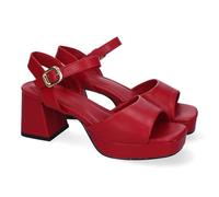 shoes&blues.es 88536 Sandalias de Tacon para Mujer, Comodas y Elegantes, Diseno Moderno con Correa Ajustable y Puntera Abierta. Rojo Talla 39