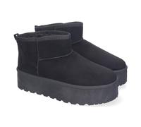 shoes&blues.es 88826 Botin Plano para Mujer con Plataforma, Estilo Australiano, Forrado de Pelo, de Punta Redonda Negro Talla 40