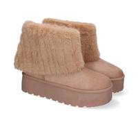 shoes&blues.es 89223 Botin Australiano de Plataforma para Mujer, Comodos y Calentitos, Forrados con Pelo, Ideales para Invierno. Kaki Talla 38