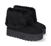 shoes&blues.es 89230 Botin Australiano de Plataforma para Mujer, Comodos y Calentitos, Forrados con Pelo, Ideales para Invierno. Negro Talla 38