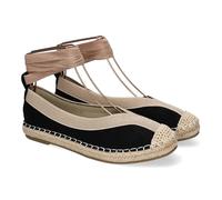 shoes&blues.es 89881 Bailarina de Mujer con Yute, Diseno Moderno con Puntera Bordada y Cintas Opcionales para un Ajuste Comodo, Ideales para Primavera-Verano. Negro Talla 41