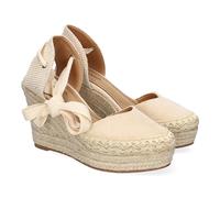 shoes&blues.es 89989 Sandalia de Mujer con Cuna de Yute, Comodas y Elegantes, Diseno Moderno con Cintas para un Cierre Comodo, Ideales para Primavera-Verano. Beige Talla 37